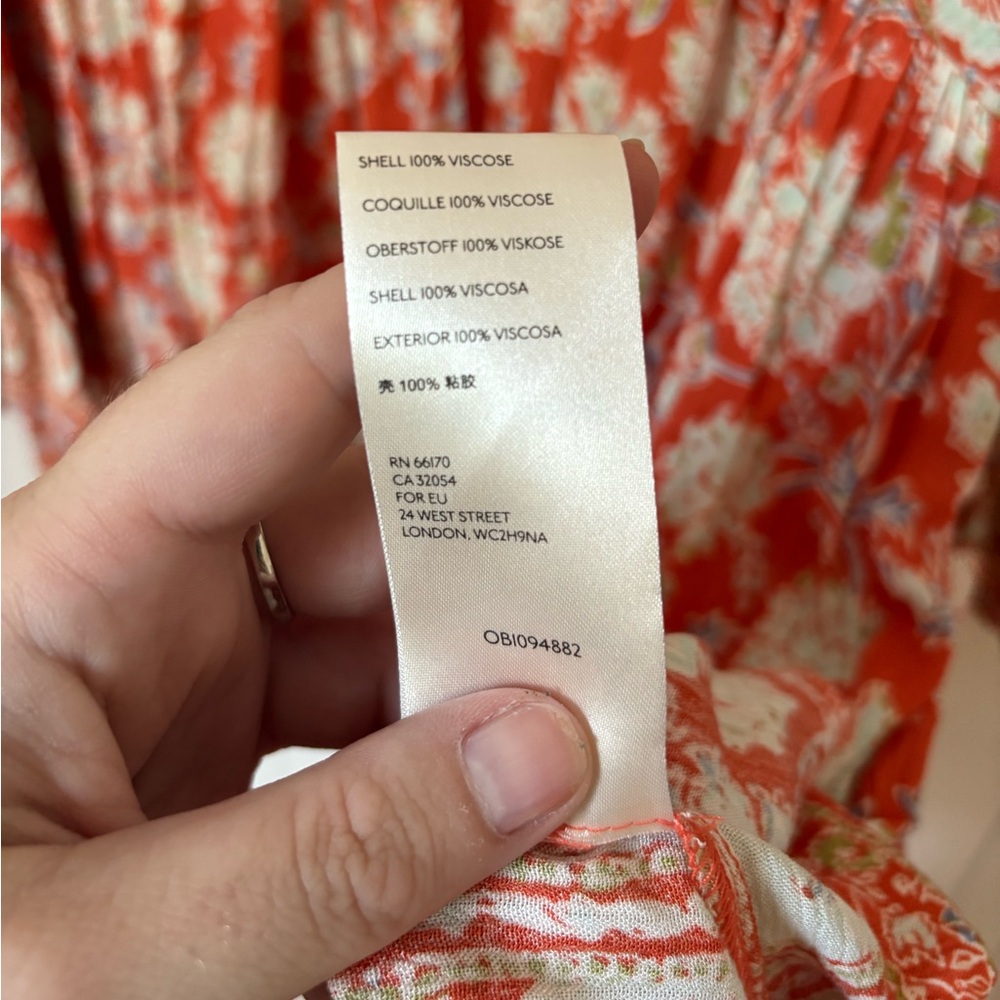 NWT Free People FP Moonlight Dance Tunic Top in Red Coral Combo, Size Large (L) - Picture 8 of 11